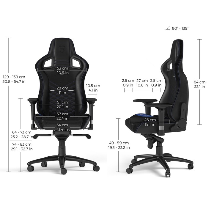 noblechairs EPIC – Siège gaming en similicuir (5 coloris)