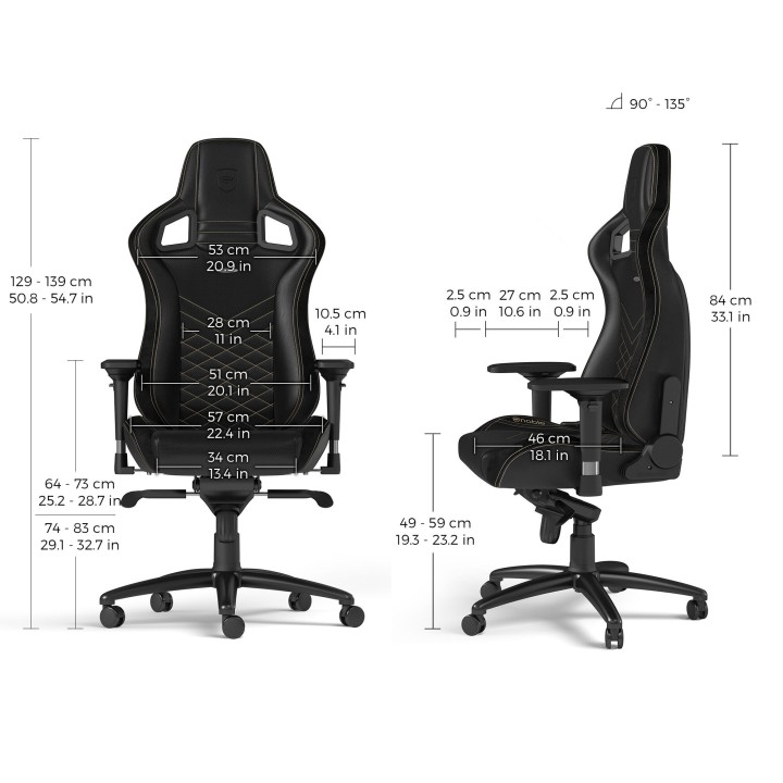 noblechairs EPIC – Siège gaming en similicuir (5 coloris)