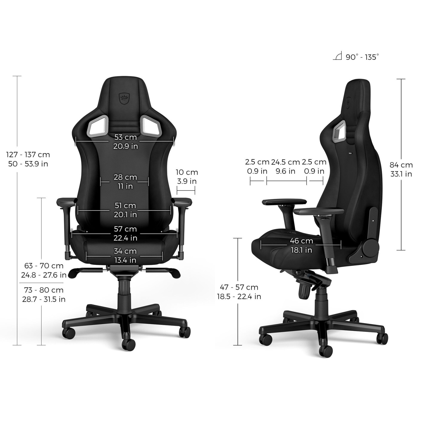 noblechairs EPIC – Siège gaming Black, White ou Java Edition