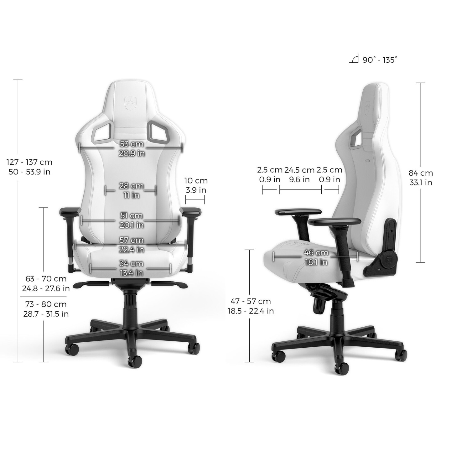 noblechairs EPIC – Siège gaming Black, White ou Java Edition