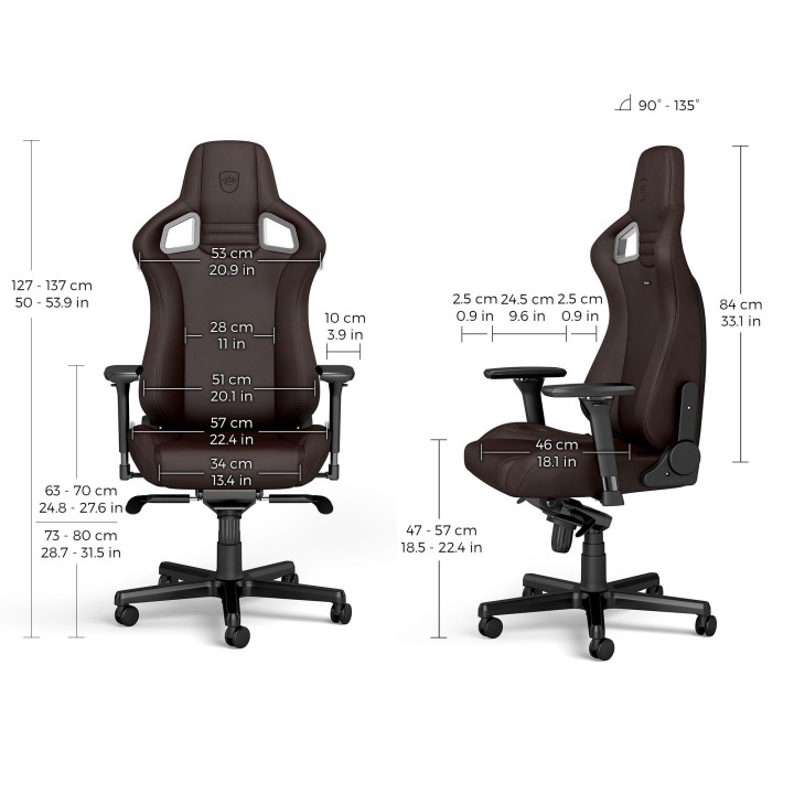 noblechairs EPIC – Siège gaming Black, White ou Java Edition