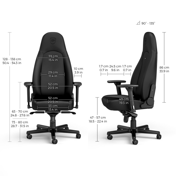 noblechairs ICON – Siège gaming Black, White ou Java Edition