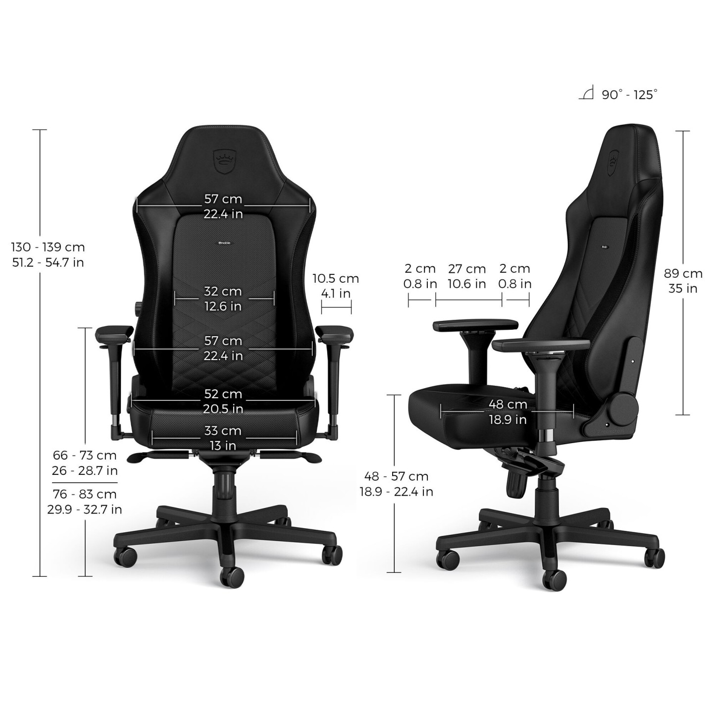 noblechairs HERO – Siège gaming en similicuir (5 coloris)