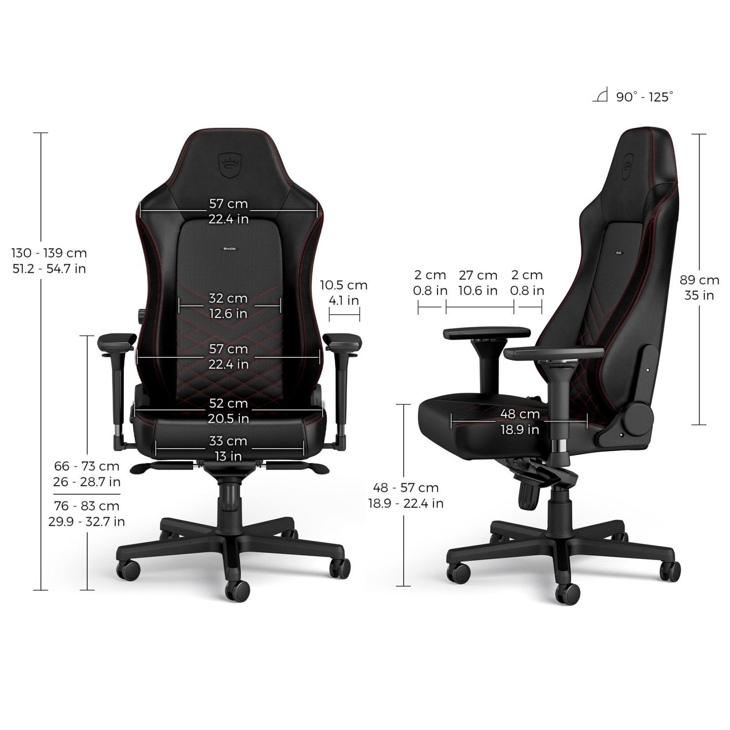 noblechairs HERO – Siège gaming en similicuir (5 coloris)