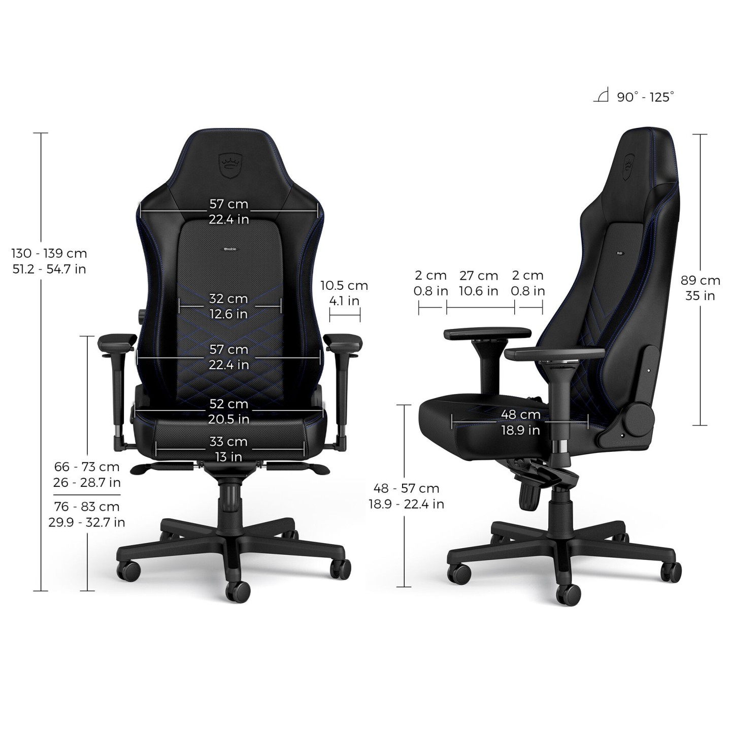 noblechairs HERO – Siège gaming en similicuir (5 coloris)