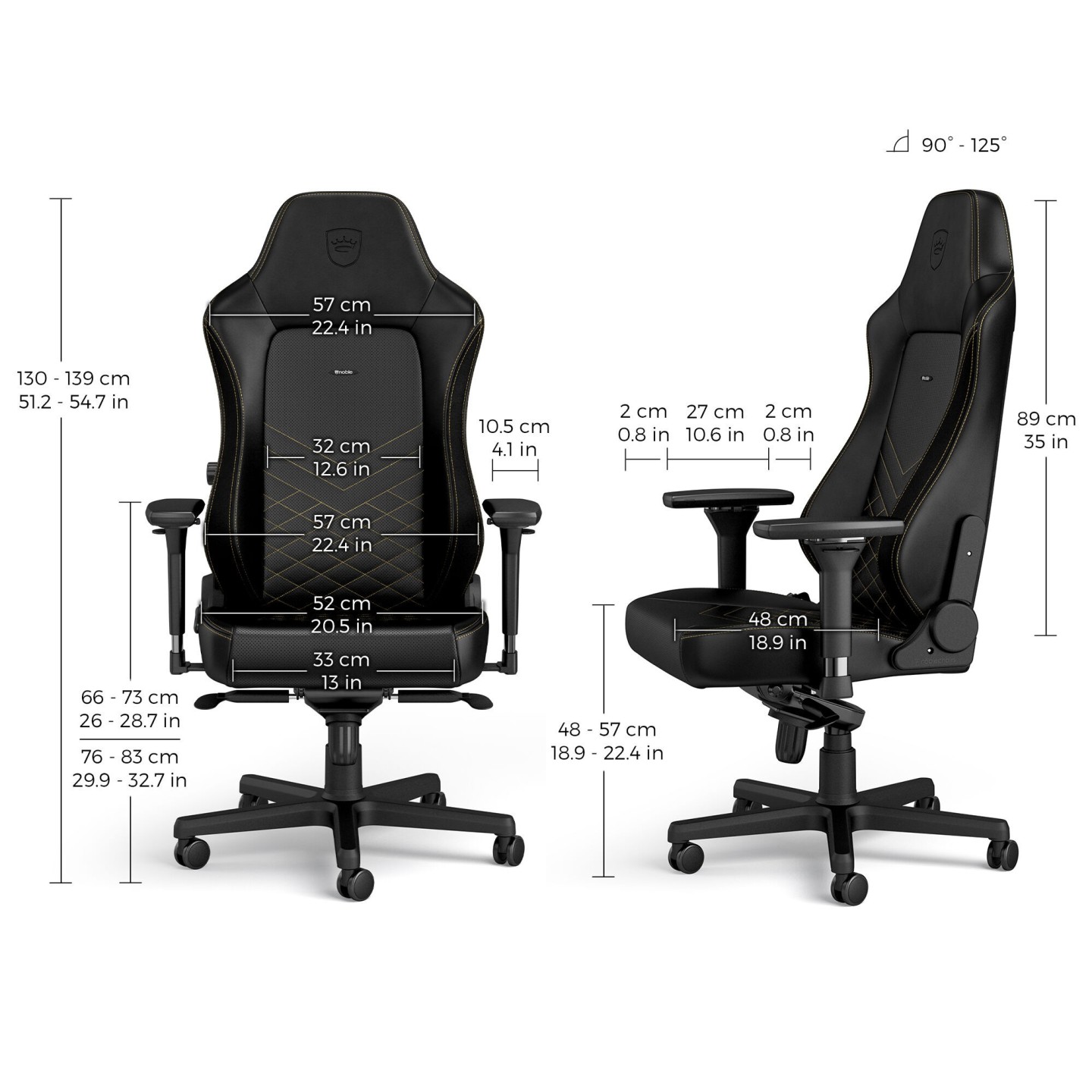 noblechairs HERO – Siège gaming en similicuir (5 coloris)